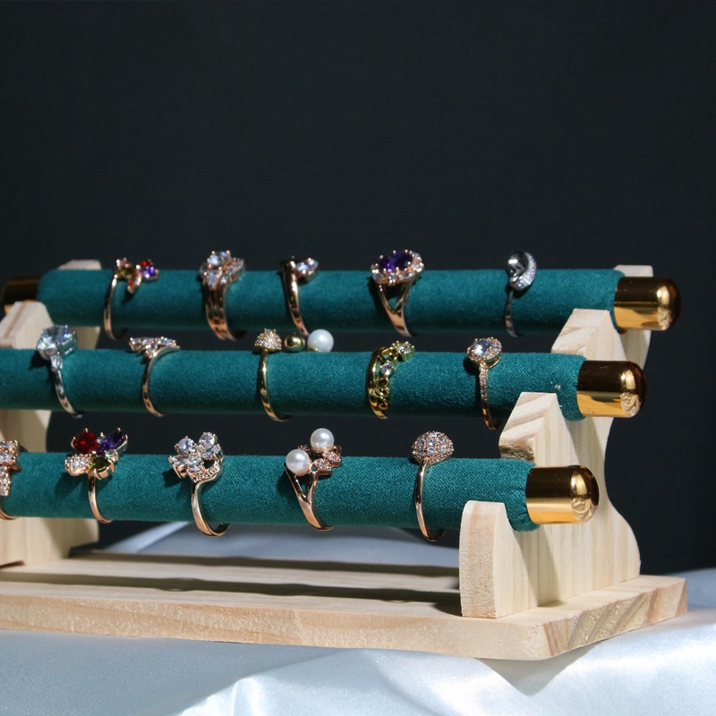 Display Stand Wood - ABQR 3-Tier Wooden Jewelry Display Stand