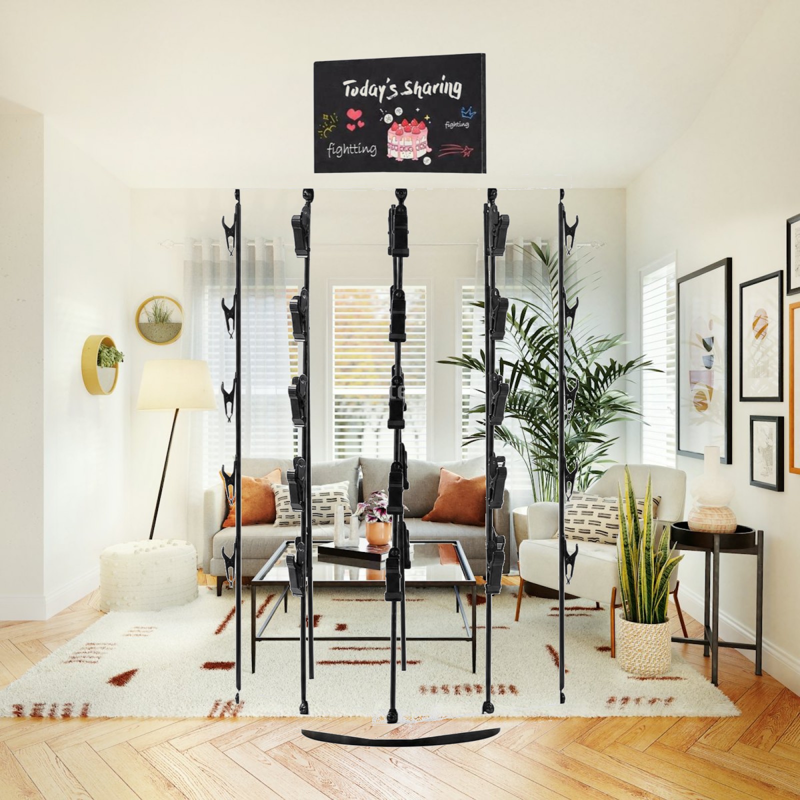 Rotating Snack Rack with Clips - Display Stand Wood recension och pris