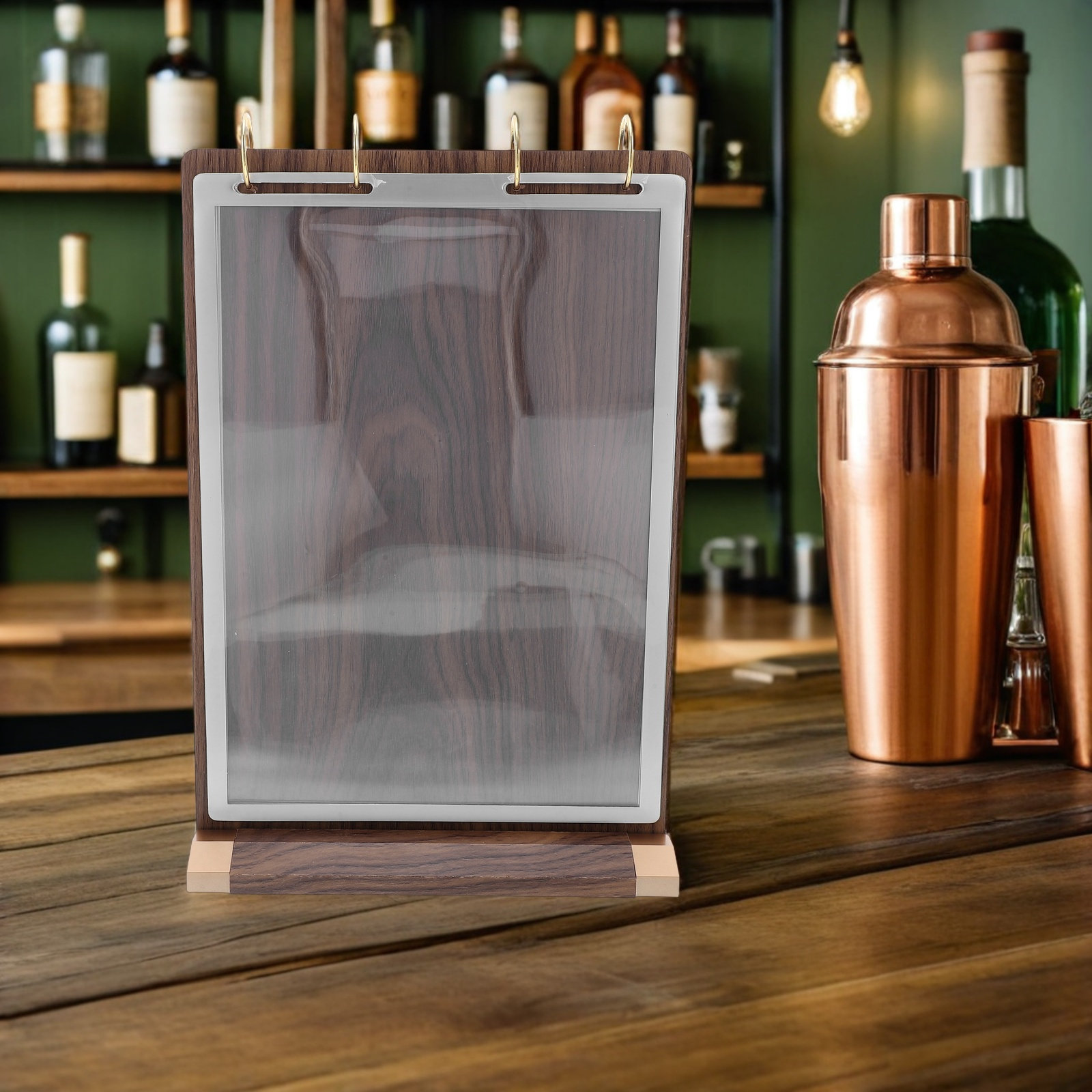 A4 Walnut Wood Menu Flip Displ - Display Stand Wood recension och pris