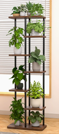 Multi‑Tier Metal Wood Plant St - Display Stand Wood recension och pris